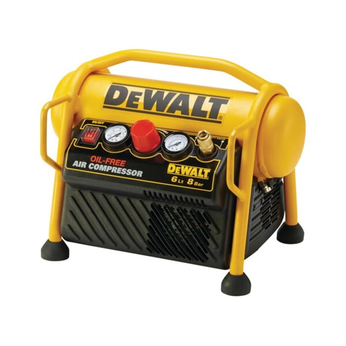 Compresor de aire DeWALT DPC6MRC-QS de 1.1kW, capacidad 6 l, presión máx. 8bar, enchufe europeo