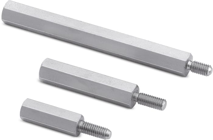 Wurth Elektronik Standoff, M4 x M4 Thread, 15mm Body, Brass, Male/Female, 8mm Stud
