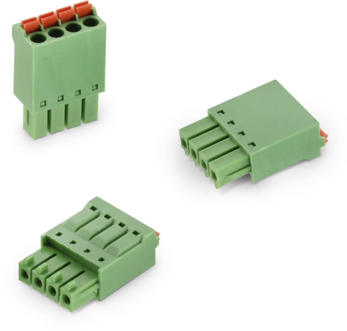 Wurth Elektronik, 3.5mm Pitch, WR-TBL, 4 Way, Vertical, Pluggable Terminal Block, Plug, Cable Mount, Solder