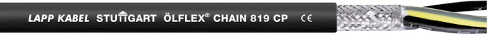 Lapp ÖLFLEX CHAIN 819 CP Control Cable, 7 Cores, 0.5 mm², CY, Screened, 50m, Black PUR Sheath