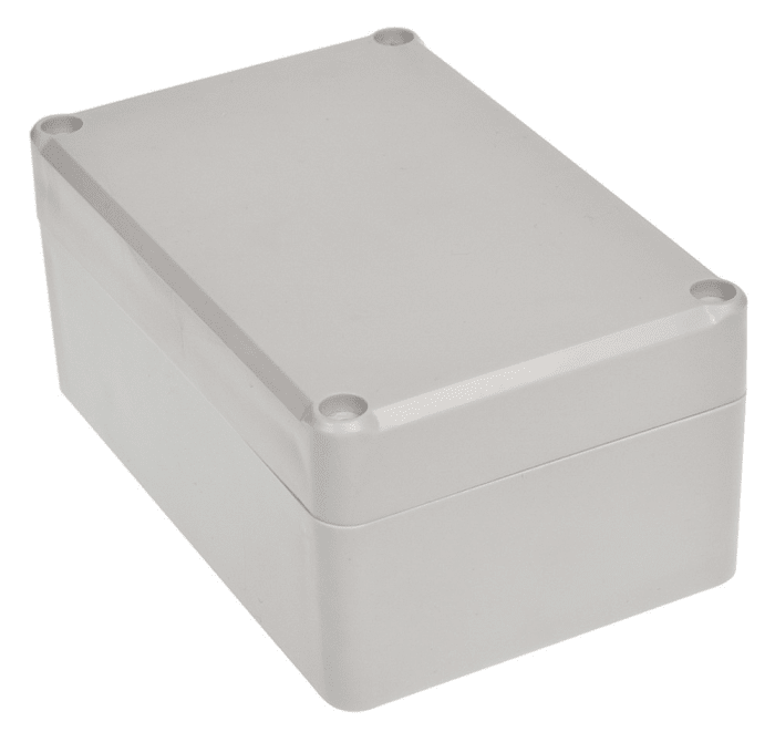 RS PRO Grey ABS Enclosure, IP65, IK09, Grey Lid, 118.15 x 78.35 x 54.6mm