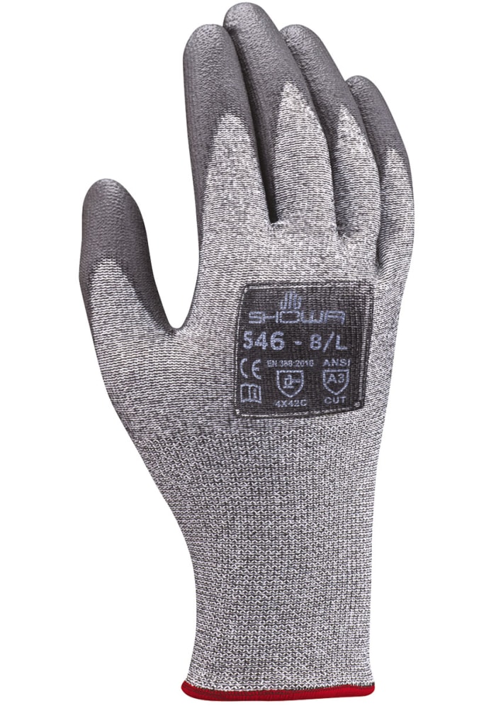 Gants de manutention Showa Duracoil, Taille 8, Résistant aux coupures, 1 Paire, Gris