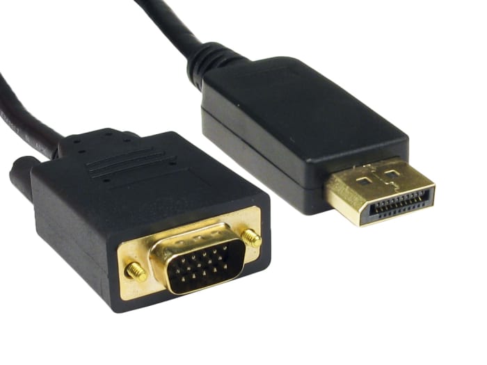 RS PRO Male DisplayPort to Male VGA, PVC  Cable, 1080p, 5m