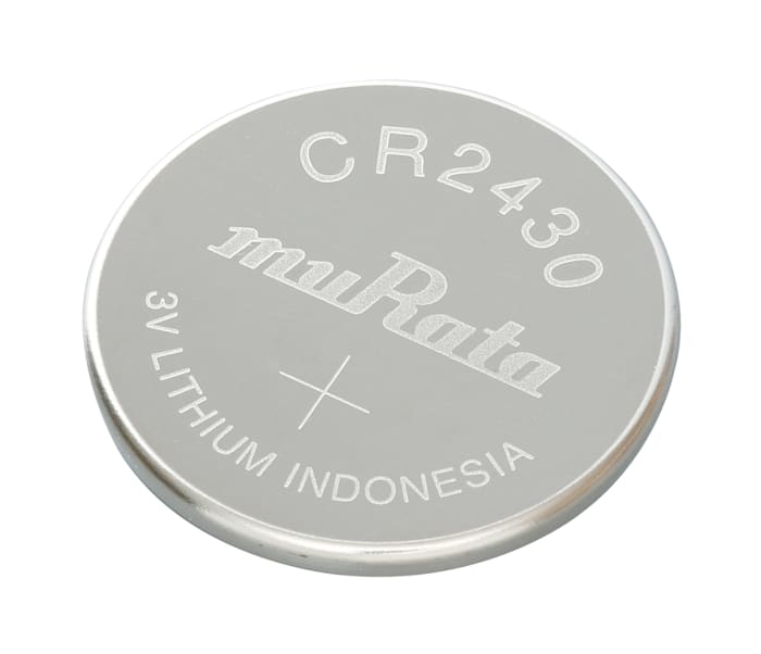 Murata CR2430 Button Battery, 3V, 24.5mm Diameter