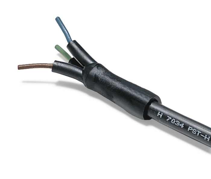 HellermannTyton Heat Shrink Tubing, Black 38mm Sleeve Dia. 2:1 Ratio, PST-H Series