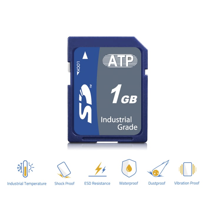 AF1GSDIZAEXM ATP ATP 1 GB Industrial SD SD Card, Class 10, UHS1 U1