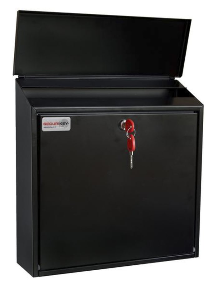 BSPB-TOP365-RK Securikey | Securikey Black Mailbox, 370 mm x 365 mm x ...