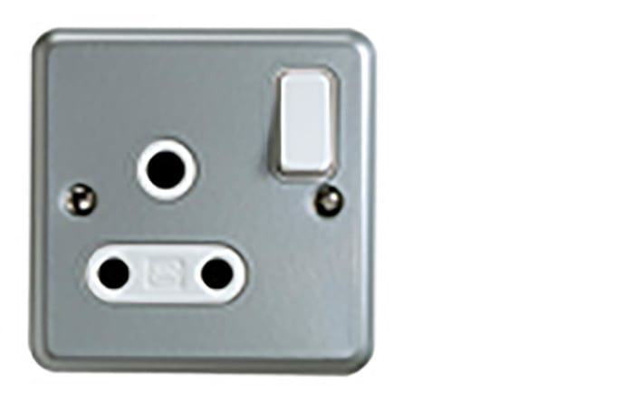 MK Electric Metalclad Plus 1 Gang Electrical Socket, 1 Pole, 15A