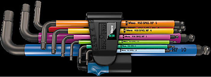Wera 9 piece L Shape Metric Hex Key Set, 1.5 → 10mm