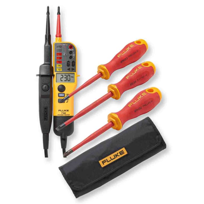 Fluke T150, LCD Voltage Indicator, 690V, Continuity Check, Battery Powered, CAT III 690 V, CAT IV 600 V