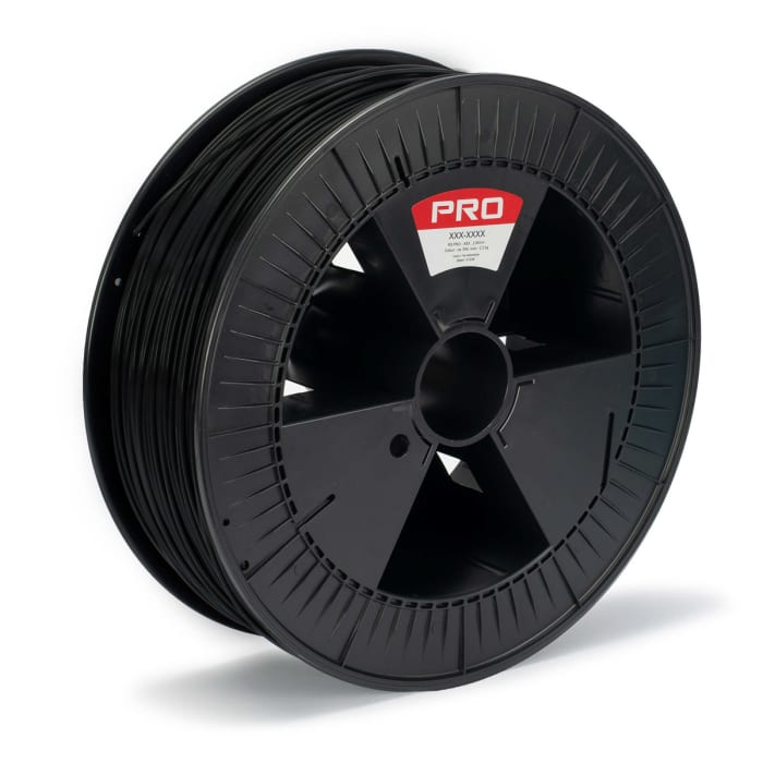 RS PRO 2.85mm Matte Black PLA Matt 3D Printer Filament, 2.3kg