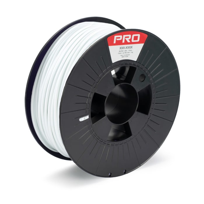 RS PRO 2.85 mm White Polyethylene Terephthalate Glycol 3D Printer Filament, 1 kg