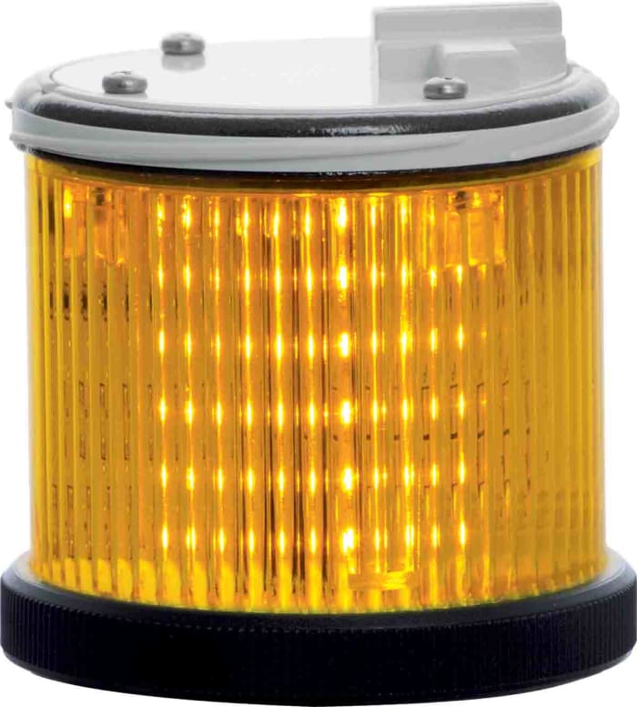 Elemento luminoso RS PRO intermitente o constante, LED, Amarillo, Ø 75mm, alim. 24 V ac / dc