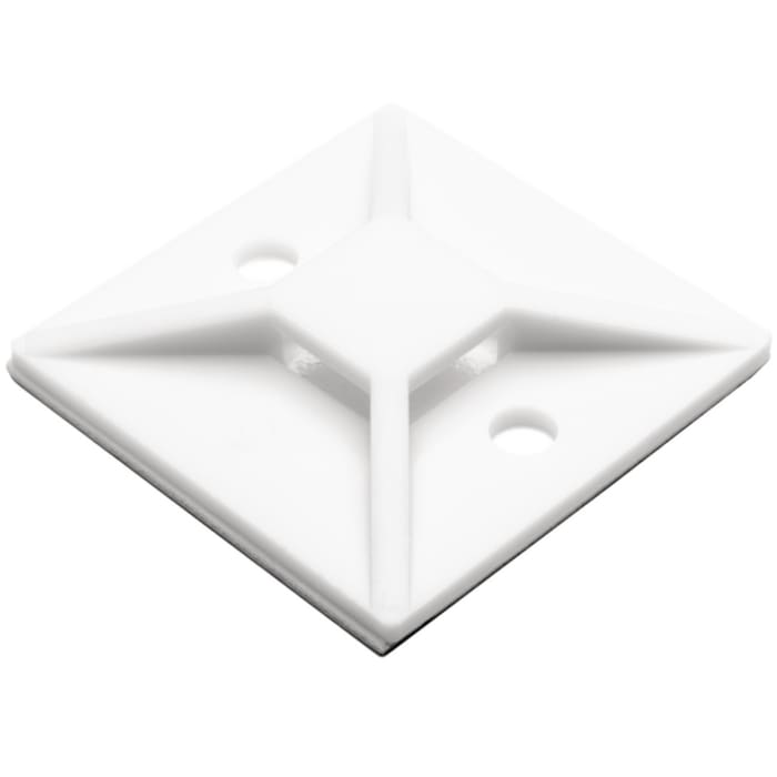 HellermannTyton Self Adhesive White Cable Tie Mount 37.7 mm x 37.7mm, 8.9mm Max. Cable Tie Width