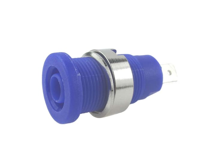 RS PRO Blue Female Banana Socket, 4 mm Connector, 24A, 1000V, Nickel, Tin Plating