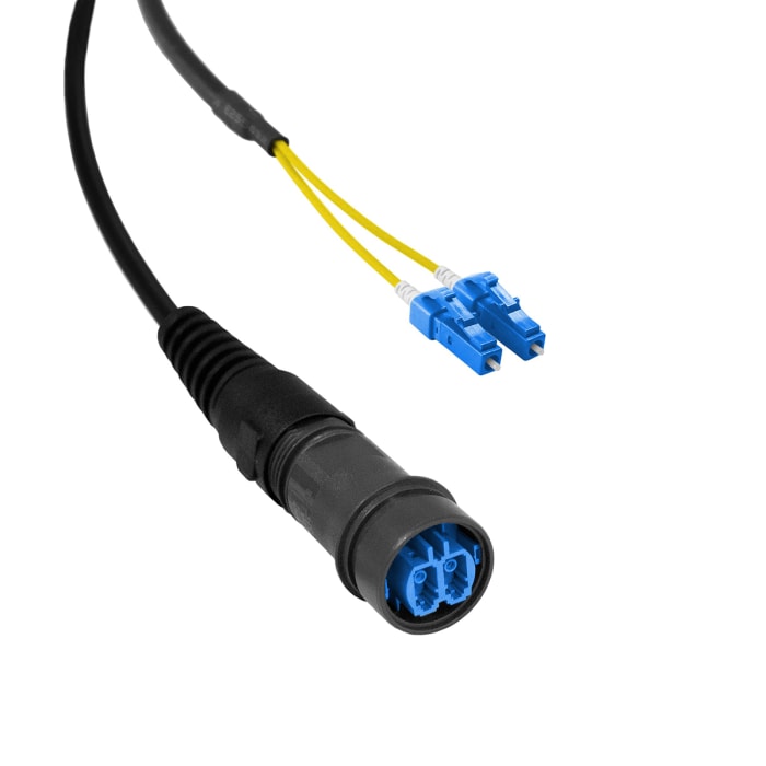 Bulgin LC to LC Duplex Single Mode OS1 Fibre Optic Cable, 125μm, Yellow, 10m