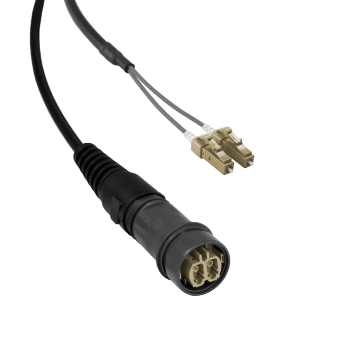 Bulgin Duplex Multi Mode OM1 Fibre Optic Cable, 62.5/125μm, Orange, 5m