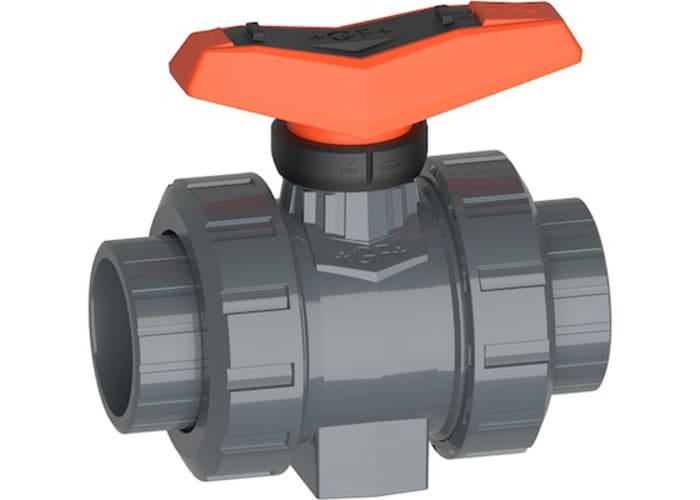 Georg Fischer PVC-U 2 Way, Ball Valve, Solvent Cement Socket, 2in, 16bar Operating Pressure