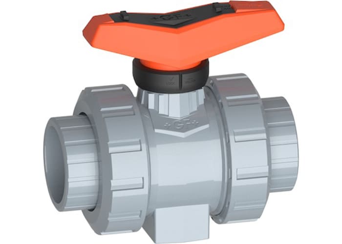 Georg Fischer ABS 2 Way, Ball Valve, Solvent Cement Socket, 1in, 16bar Operating Pressure