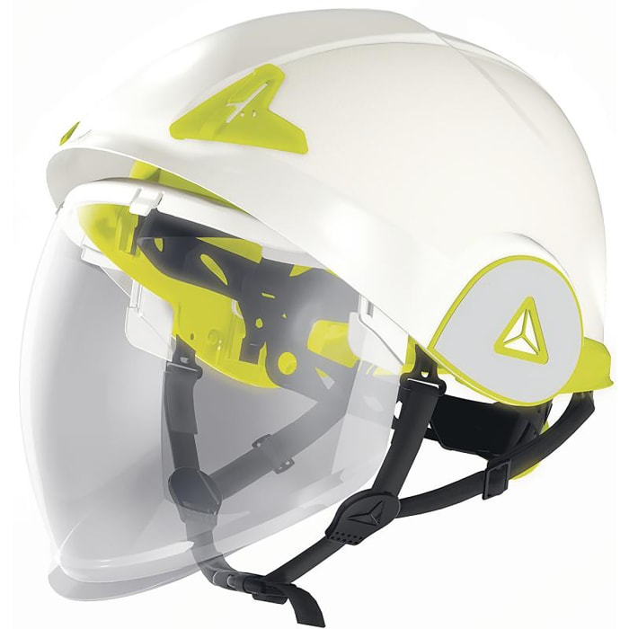 Casque Delta Plus Ventilé en ABS Blanc avec écran facial retractable 
