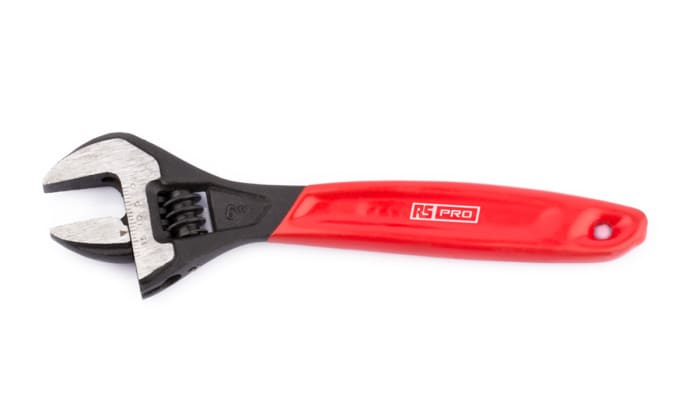 RS PRO Adjustable Spanner, 250 mm Overall, 32mm Jaw Capacity, Plastic Handle