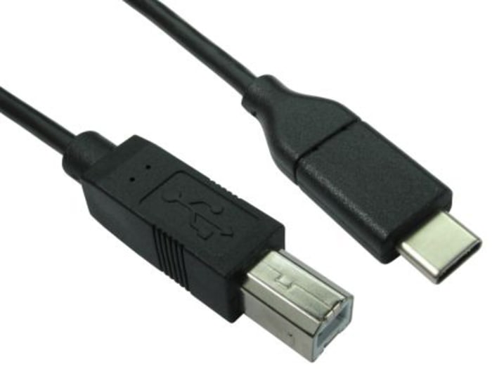 RS PRO USB 2.0, Male USB C to Male USB B, 1m