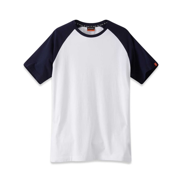 Short Sleeve Baseball Raglan Tee L / White/Black