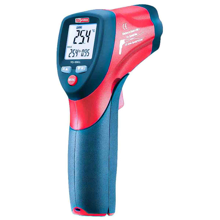RS PRO 8861 Infrared Thermometer, -50°C Min, +550°C Max, ±1 % Accuracy, °C and °F Measurements
