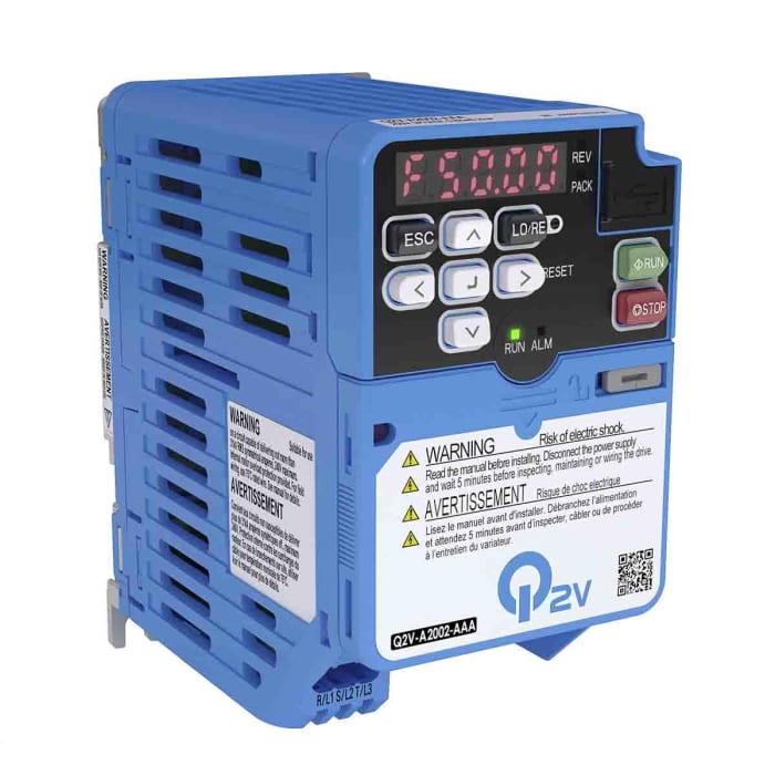 Variateur de fréquence Omron Q2V, 0,18 kW 200 V c.a. 1 phase, 1,2 A, 590Hz