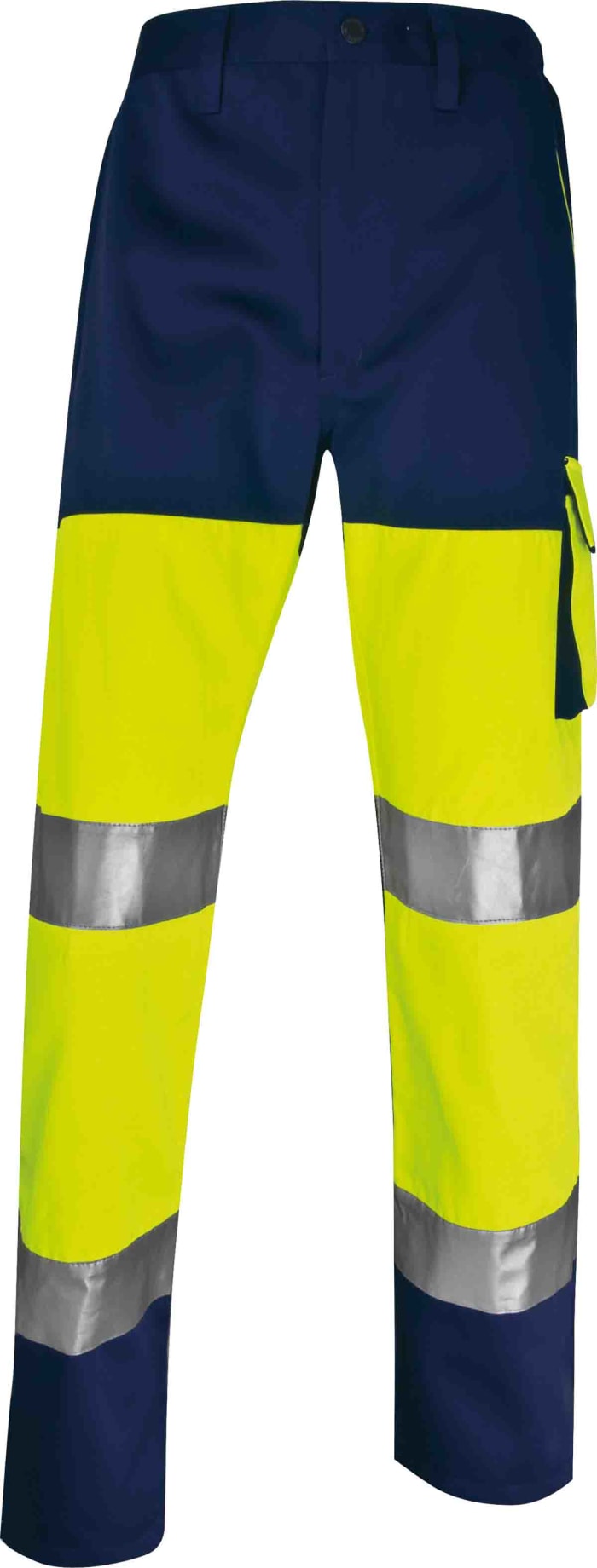 Delta Plus Panostyle Fluorescent Yellow-Navy Blue High Visibility Hi Vis Work Trousers XL Leg Length 83cm