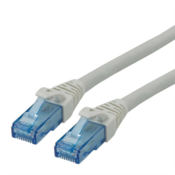 Roline, 1m Cat6a, Grey RJ45 to Male RJ45 Male, U/UTP Unshielded, Terminated LSZH Sheath