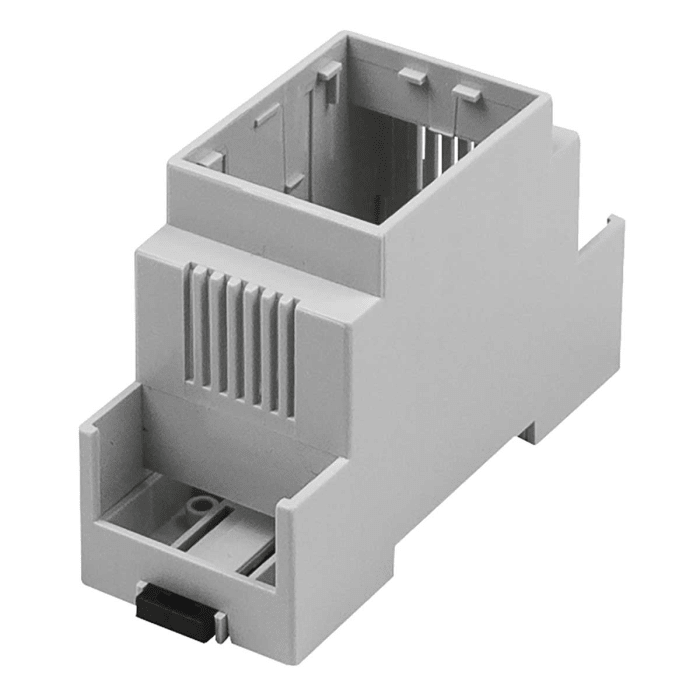 RS PRO Open Top, Vented Sides Enclosure Type, 36 x 90 x 58mm, Polycarbonate DIN Rail Enclosure