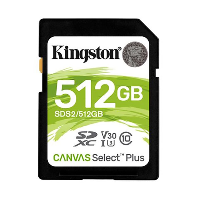 Carte SD 512 GB Canvas Select Plus Kingston SD Classe 10, UHS-I