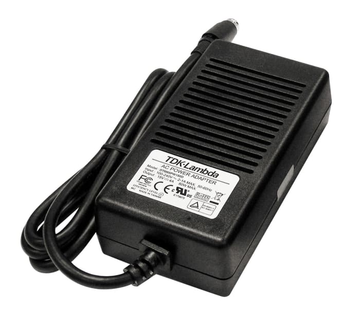TDK-Lambda 65W Power Brick AC/DC Adapter 24V dc Output, 2.7A Output