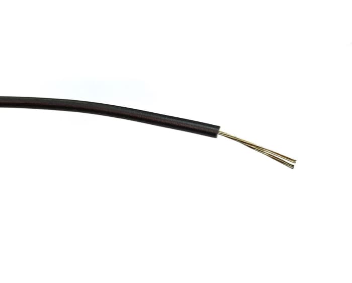 RS PRO Black 0.2mm² Hook Up Wire, 24 AWG, 7/0.2 mm, 100m, PVC Insulation