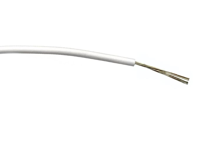 RS PRO White 0.2mm² Hook Up Wire, 24 AWG, 7/0.2 mm, 100m, PVC Insulation