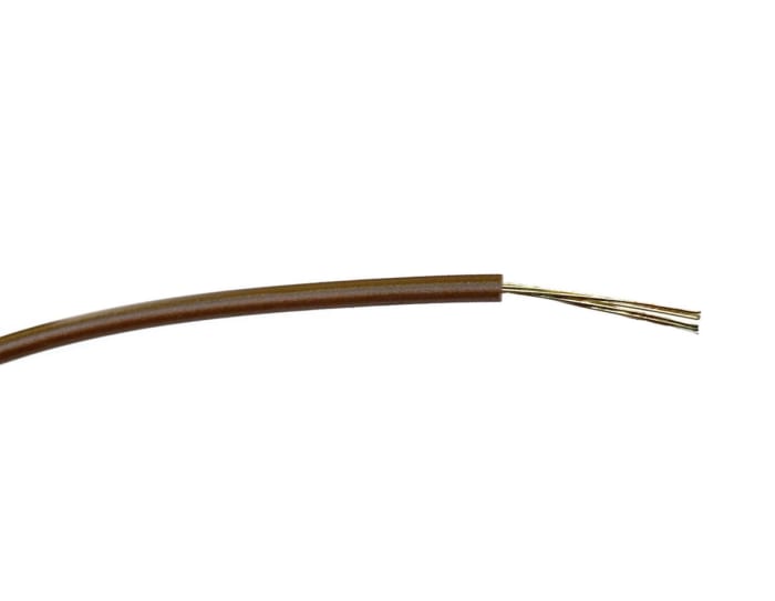 RS PRO Brown 0.2mm² Hook Up Wire, 24 AWG, 7/0.2 mm, 500m, PVC Insulation
