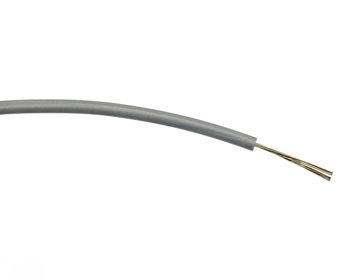RS PRO Grey 0.2mm² Hook Up Wire, 24 AWG, 7/0.2 mm, 500m, PVC Insulation