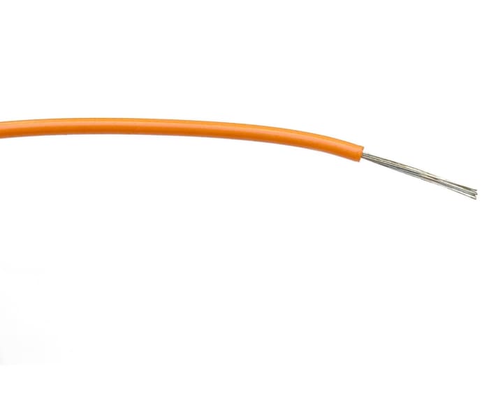 RS PRO, RS PRO Orange 0.5 mm² Hook Up Wire, 20 AWG, 16/0.2 mm, 500m, PVC  Insulation, 196-4271