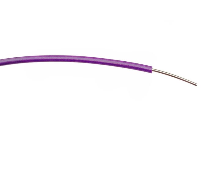 RS PRO Purple 0.26mm² Hook Up Wire, 23 AWG, 1/0.6 mm, 100m, PVC Insulation