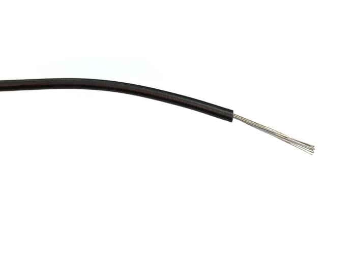 RS PRO Black 0.75 mm² Hook Up Wire, 18 AWG, 24/0.2 mm, 100m, PVC Insulation