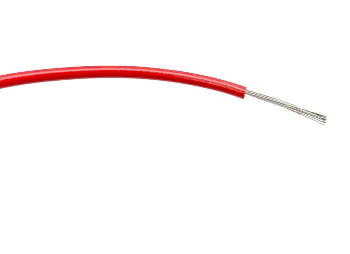RS PRO Red 0.75mm² Hook Up Wire, 18 AWG, 24/0.2 mm, 100m, PVC Insulation