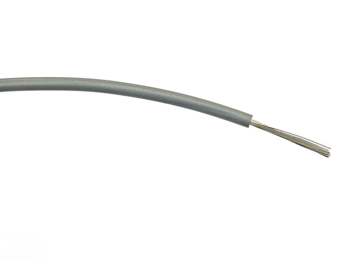 RS PRO Grey 0.75mm² Hook Up Wire, 18 AWG, 24/0.2 mm, 500m, PVC Insulation