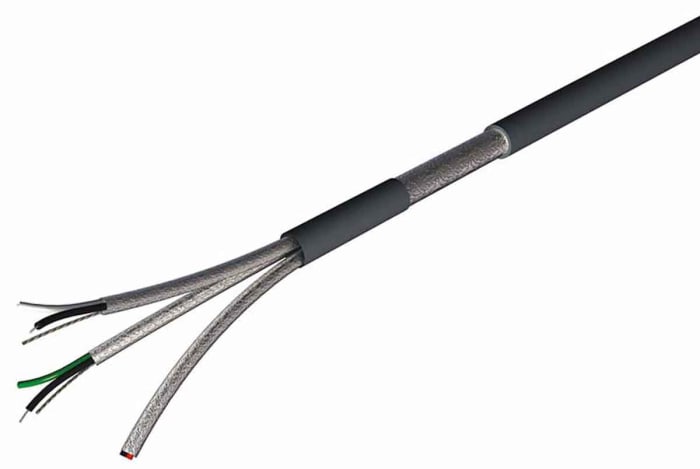 RS PRO Data Cable, 3 Pairs, 6 Cores, 0.34 mm², Screened, 22 AWG, 100m, Screened Shield