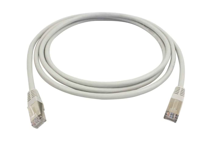 RS PRO, 2m Cat6, Grey RJ45 to Male RJ45 Male, F/UTPShielded, Terminated PVC Sheath