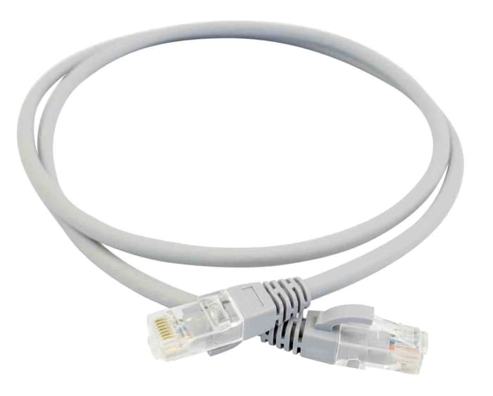 RS PRO, 2m Cat6a, Grey RJ45 to Male RJ45 Male, U/FTP Shielded, Terminated LSZH Sheath