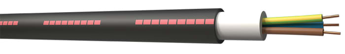 RS PRO U1000RO2V 6 mm² 3 Core Power Cable, Black PVC, 100m
