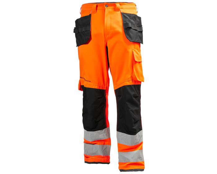 Pantalones alta visibilidad Helly Hansen, talla 34plg, de color Negro/verde/blanco/amarillo