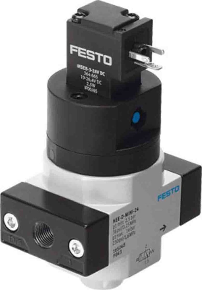 Festo 3/2 Closed, Monostable Pneumatic Manual Control Valve HEE Series, G 1/4, G 1/8, 1/4, 165071