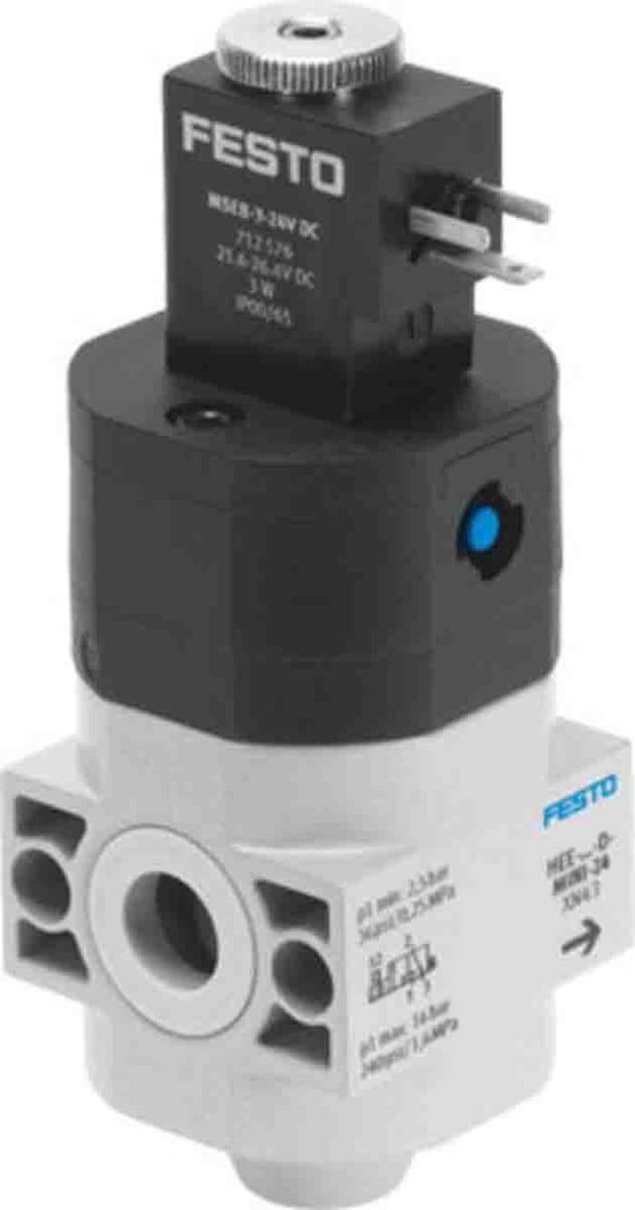 Festo 3/2 Closed, Monostable Pneumatic Manual Control Valve HEE Series, G 1/8, 1/8in, 172956